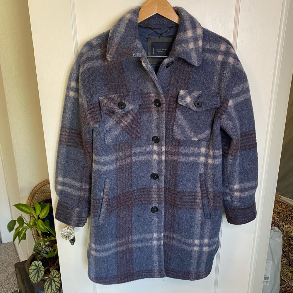 Lucky Brand Teddy Jacket Plaid Women’s Small